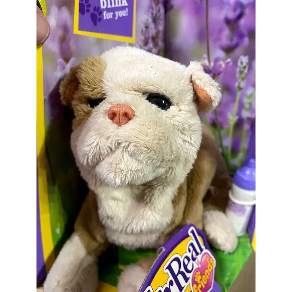 FurReal Friends Newborn Patchwork Puppy‎ Plush Toy New Box Bottle NIB *read* fur